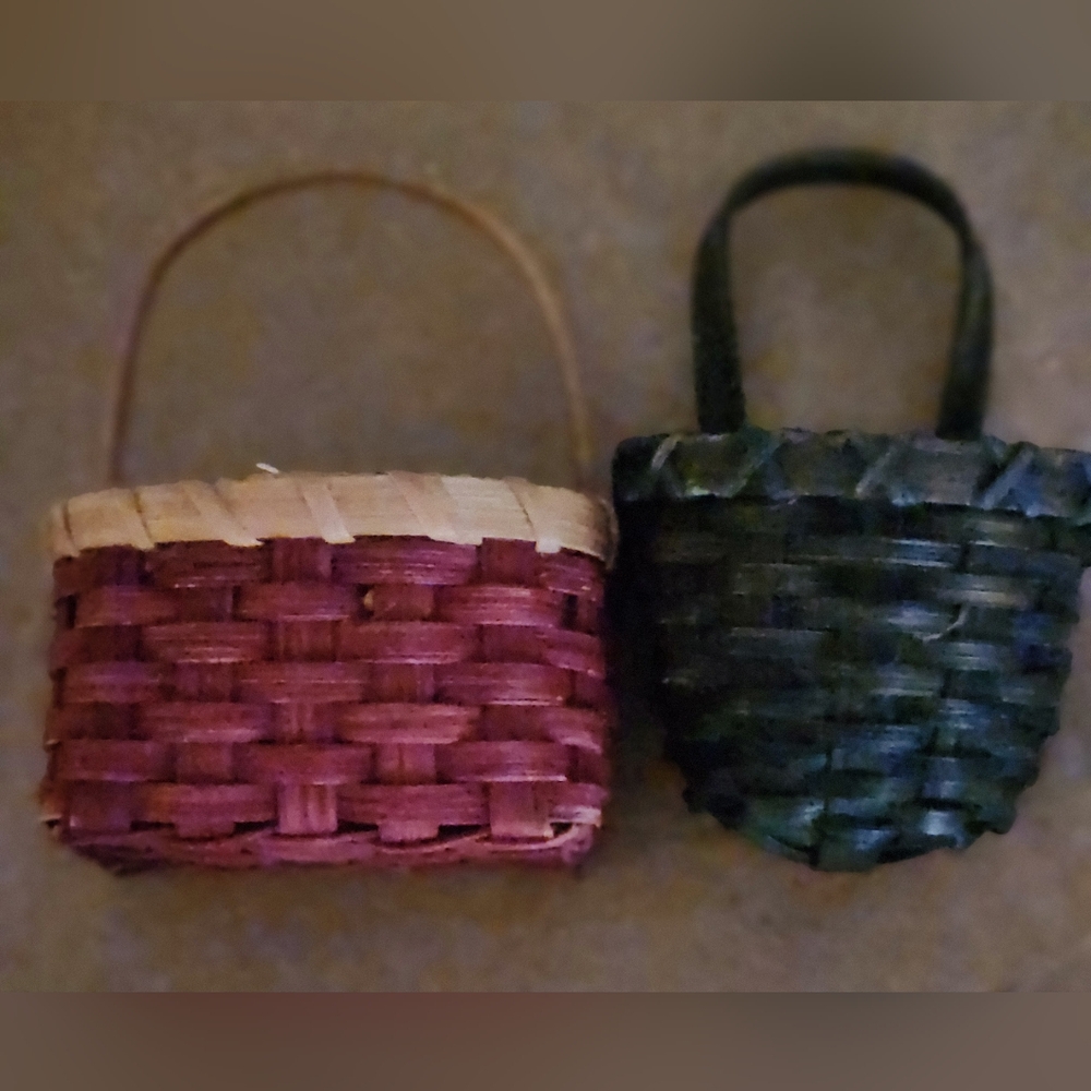 Handcrafted Woven Wall Hanging Baskets  Set Of 2 Baskets